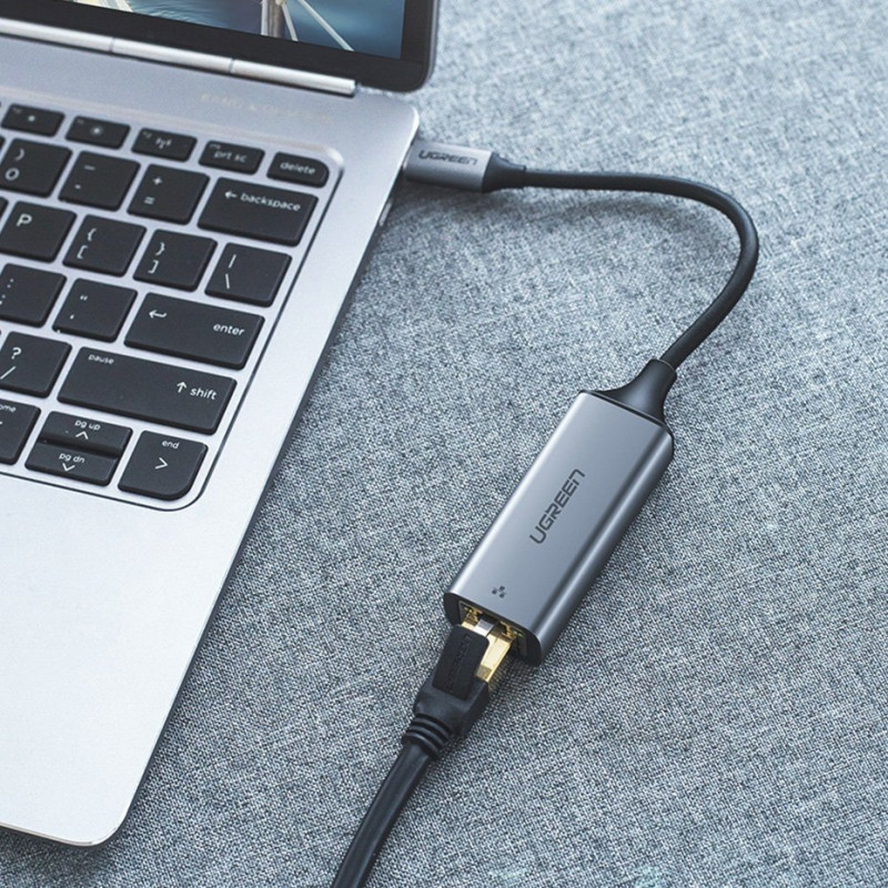 Ugreen CM199 USB-C to RJ45 Gigabit Ethernet network adapter, 1000 Mbps, grey