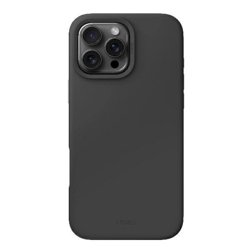 UNIQ Lino Hue Case for Apple iPhone 16 Pro, Magclick Charging, charcoal grey