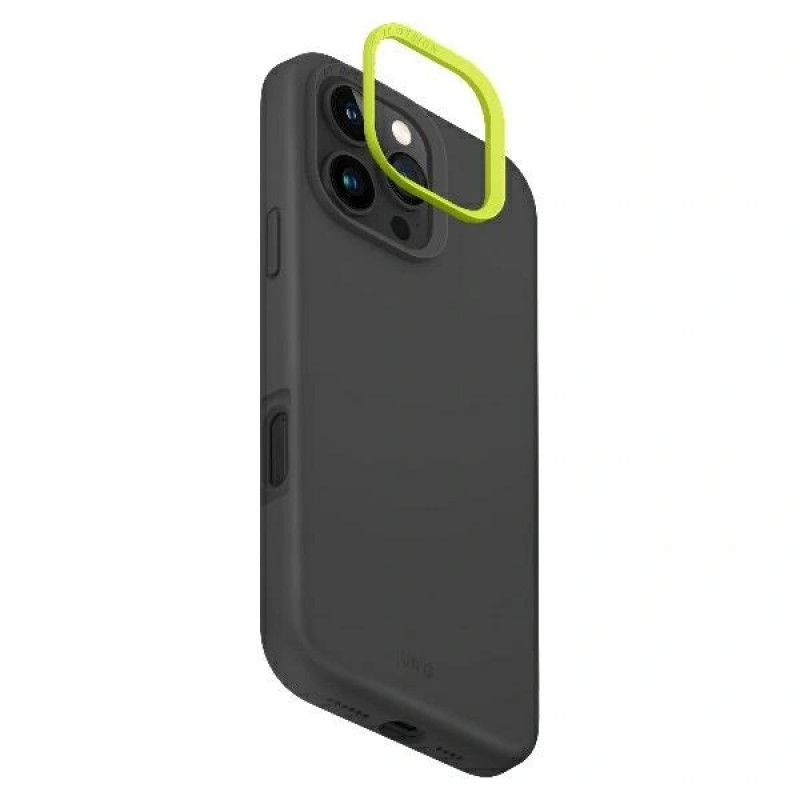 UNIQ Lino Hue Case for Apple iPhone 16 Pro, Magclick Charging, charcoal grey