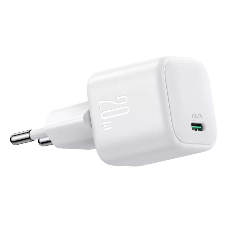 Joyroom TCG08 (JR-TCG08) GaN travel charger, USB-C, 20W, PD 3.0, QC 3.0, white