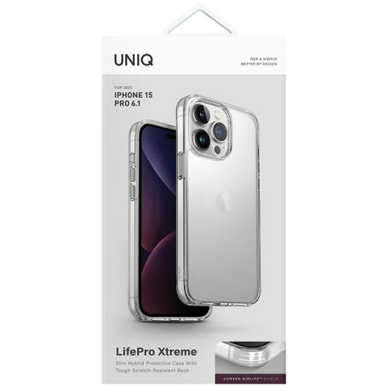 UNIQ LifePro Xtreme Case for Apple iPhone 15 Pro, crystal clear, transparent