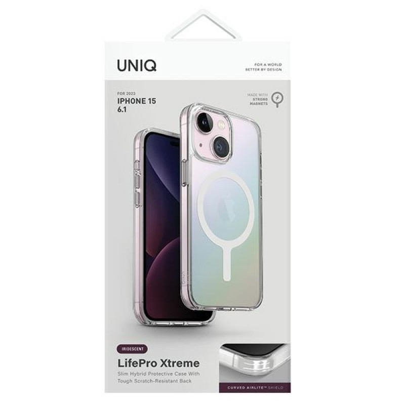 UNIQ LifePro Xtreme MagClick Charging Case for Apple iPhone 15, Iridescent