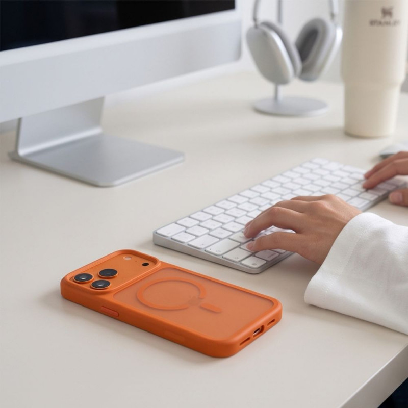 Tech-Protect Magmat MagSafe CC Case for Apple iPhone 17 Pro / 18 Pro, Matte Cosmic Orange