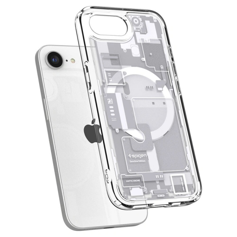 Spigen Ultra Hybrid Mag MagSafe Case for Apple iPhone 17e / 16e, Zero One, White