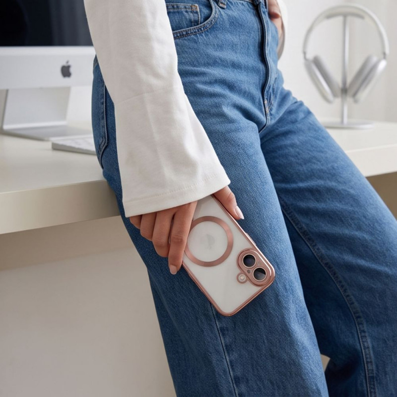 Tech-Protect MagFlex MagSafe Case for Apple iPhone 17, Shiny Rose Gold