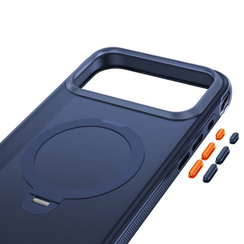Tech-Protect MagAir Stand MagSafe CC Case for Apple iPhone 17 Pro / 18 Pro, Matte Deep Blue