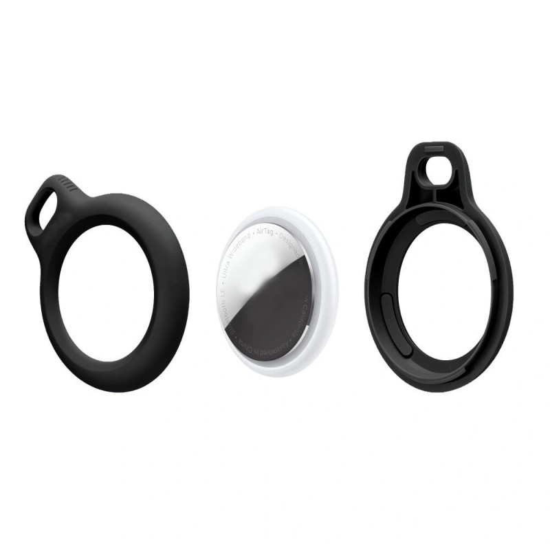 Tech-Protect Rough Chain Keychain Case for Apple AirTag, Black (2 pcs)