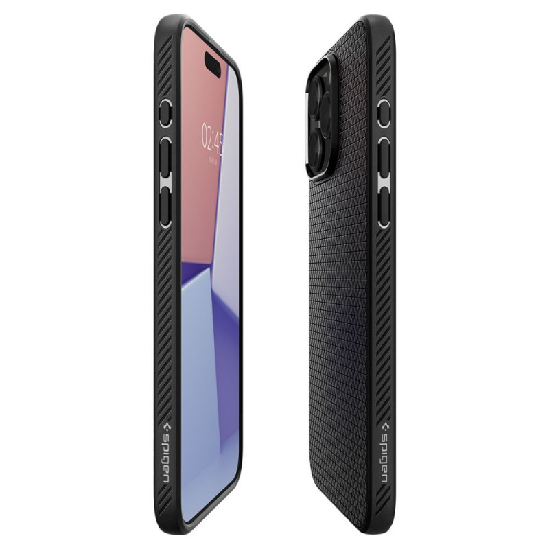 Spigen Liquid Air case for Apple iPhone 15 Pro, Matte Black