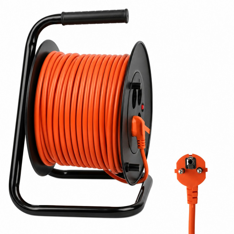 Extralink Powerlink reel extension lead, 30 m, 4 sockets, earthed
