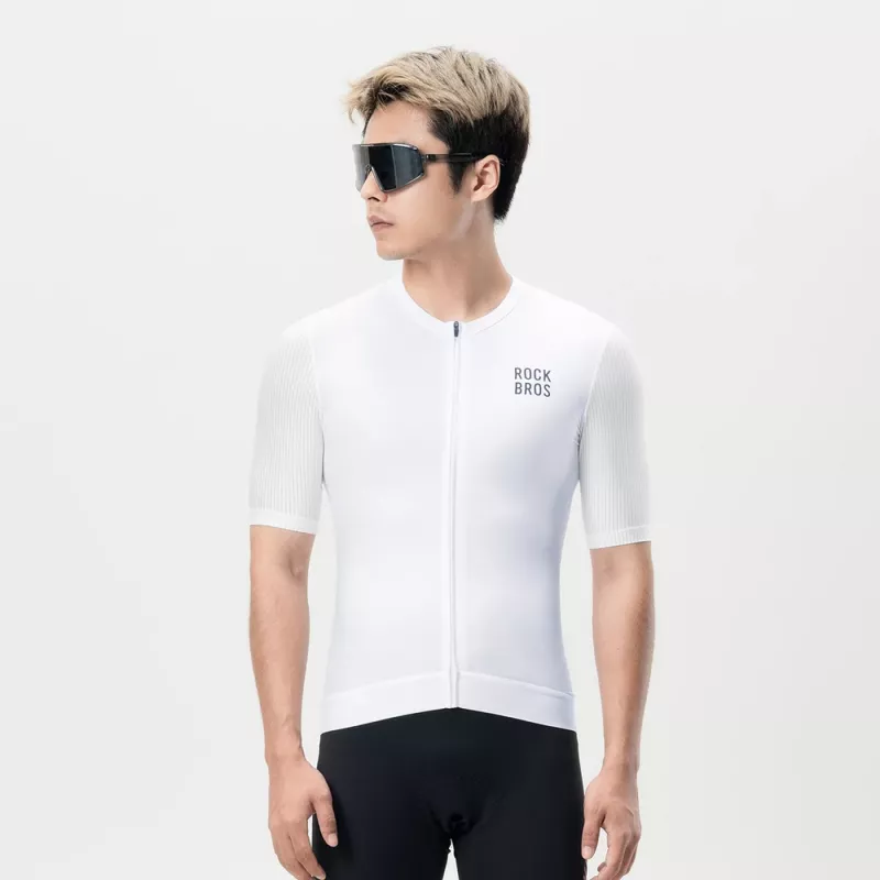 Rockbros 15200025 short sleeve cycling jersey, size XL, white