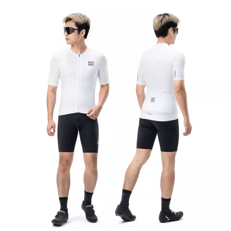 Rockbros 15200025 short sleeve cycling jersey, size XL, white