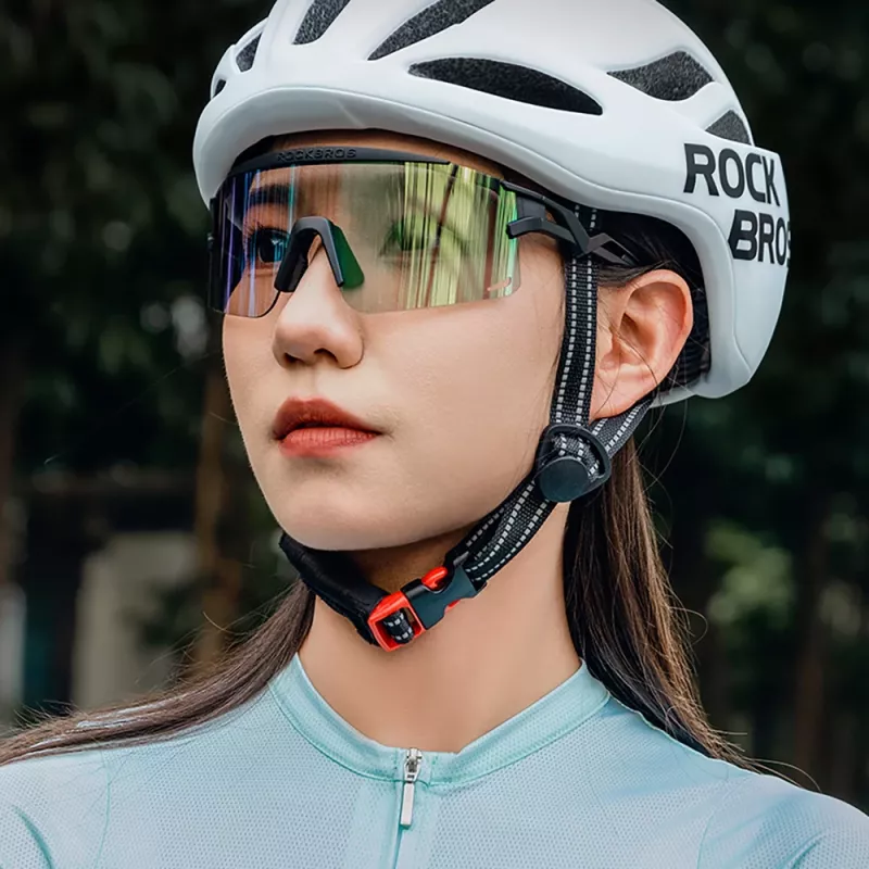 Rockbros photochromic cycling glasses with UV protection and corrective insert, black