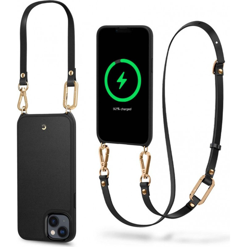 Spigen Cyrill Classic Charm Mag (ACS04948) MagSafe Case with Strap for Apple iPhone 14 Plus / 15 Plus, Black