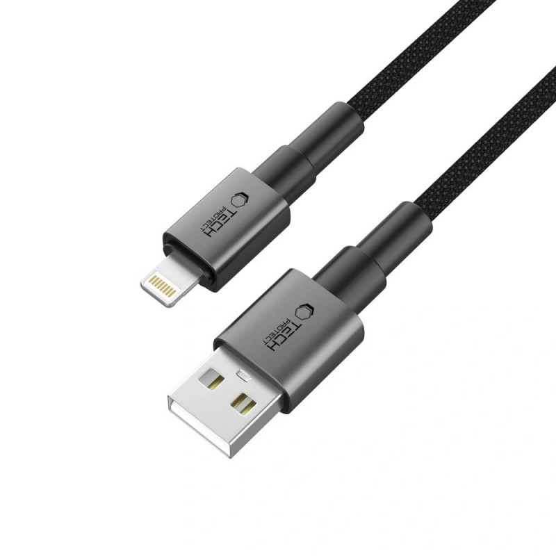 Tech-Protect Ultraboost DNA USB-A / Lightning Cable, 12W, 2.4A, 25 cm, Iron Grey