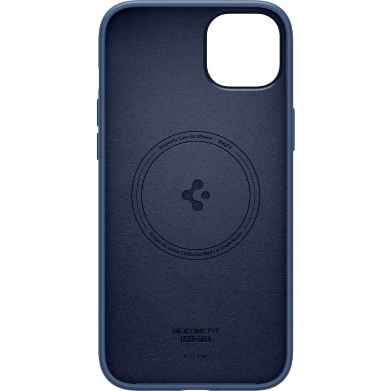 Spigen Silicone Fit Mag (ACS04921) MagSafe Case for Apple iPhone 14 Plus / 15 Plus, Navy Blue