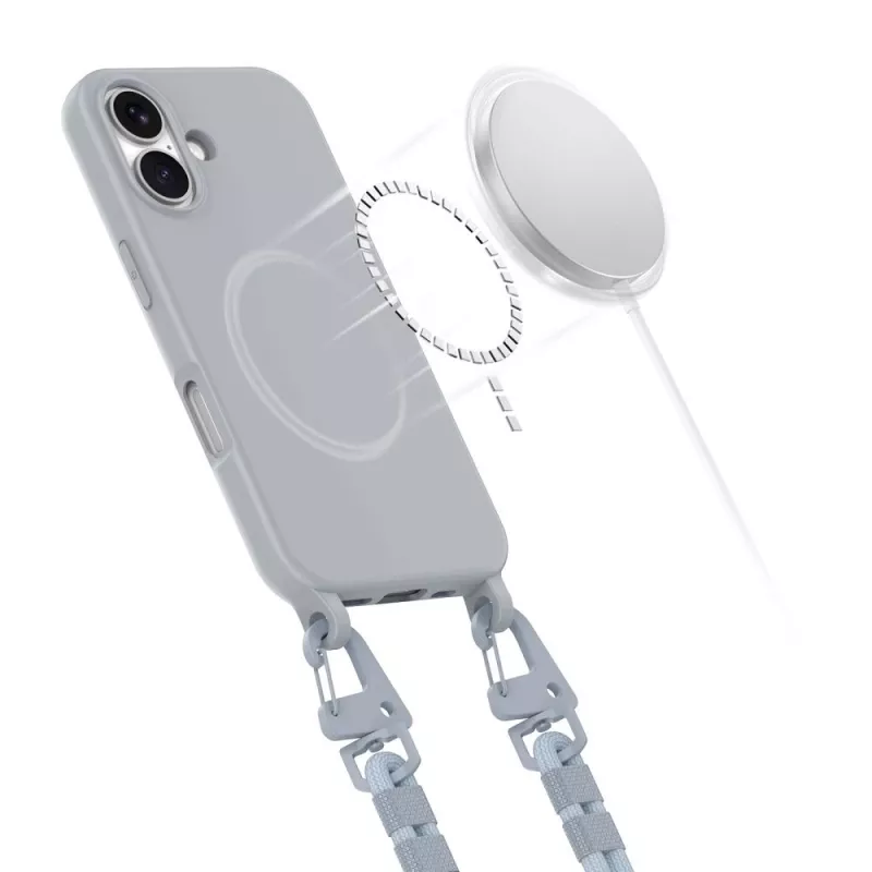 Tech-Protect MagNecklace 26328-0 MagSafe Case for Apple iPhone 16, Grey