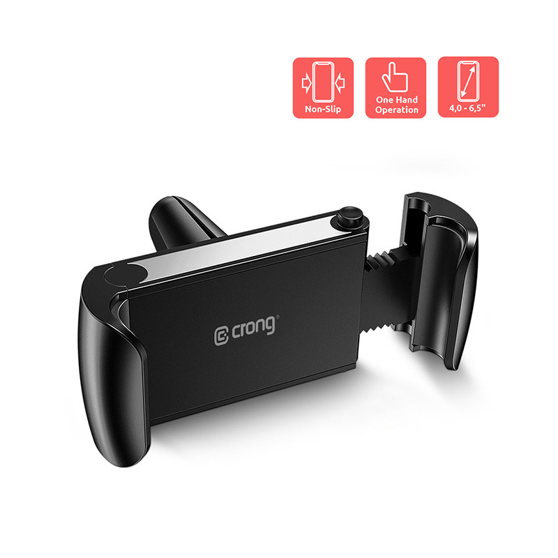 Crong Universal Smart Car Holder for 4 - 6.5 inch phones, black