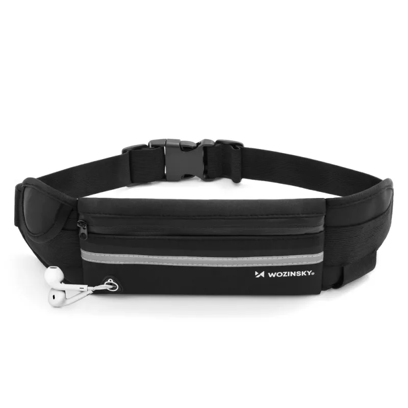 Wozinsky WRBBK1 expandable running belt waist bag, black