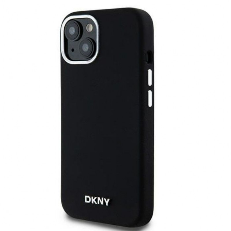 DKNY Apple iPhone 15 hardcase Liquid Silicone Small Metal Logo MagSafe, black