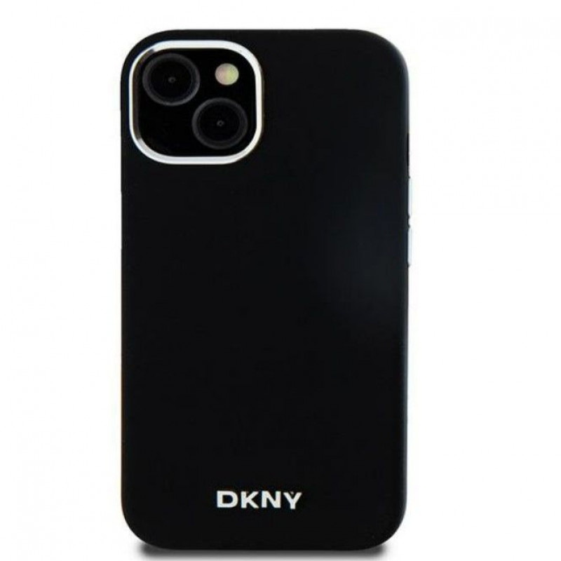DKNY Apple iPhone 15 hardcase Liquid Silicone Small Metal Logo MagSafe, black