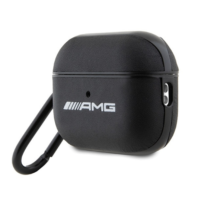 Mercedes-AMG AMAP2SLWK Leather Big Logo cover for Apple AirPods Pro 2 (2022/2023), black, white logo