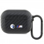 BMW BMAPWMPUCA2 Carbon Double Metal Logo cover for Apple AirPods Pro, black