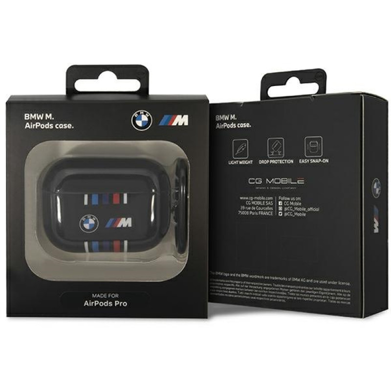 BMW BMAP22SWTK Apple AirPods Pro cover, Multiple Colored Lines, black