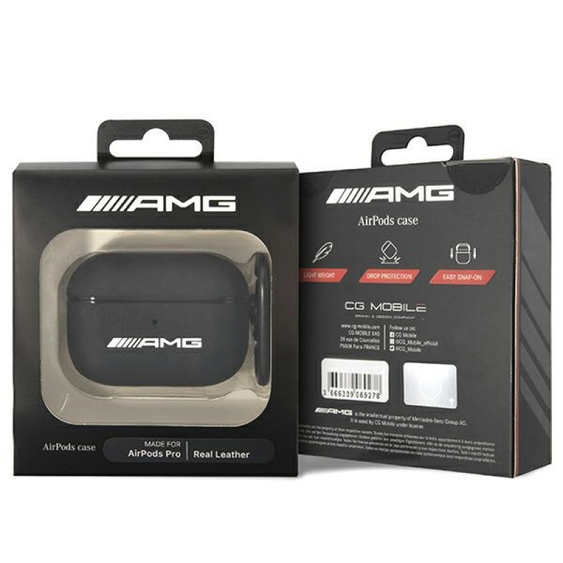 Mercedes-AMG AMAPSLWK Apple AirPods Pro cover AMG Leather Big Logo, Black