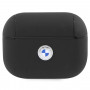 BMW BMAP2SSLBK Signature cover for Apple AirPods Pro 2 (2022/2023), black, genuine leather, silver logo