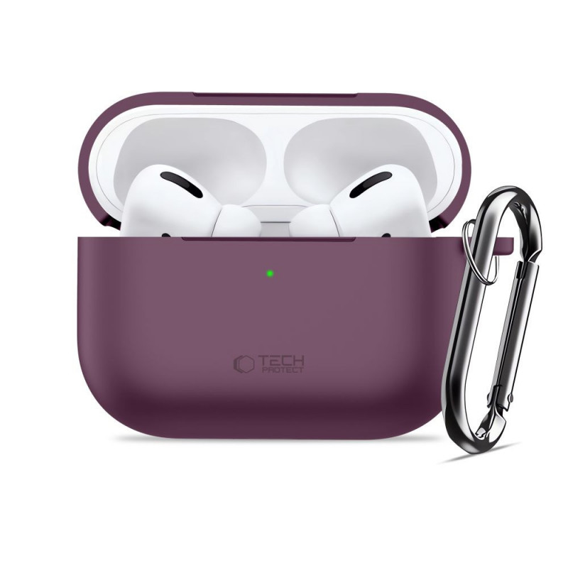 Tech-Protect Silicone Hook THP6103 Apple AirPods Pro 3 Charging Case Cover, Burgundy