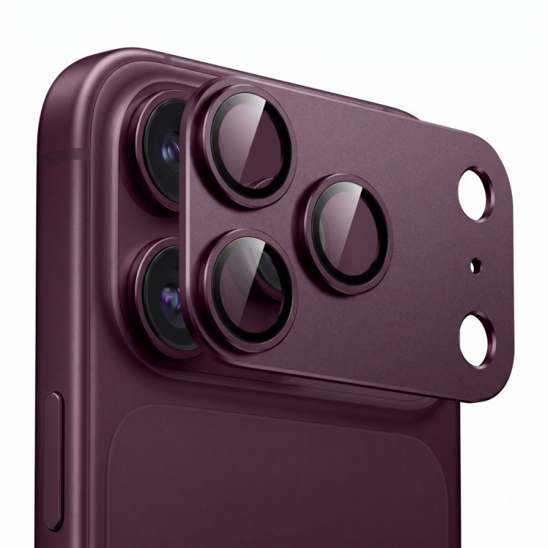 Tech-Protect Camfull Fit+ Apple iPhone 18 Pro Max Camera Lens Protector, Burgundy