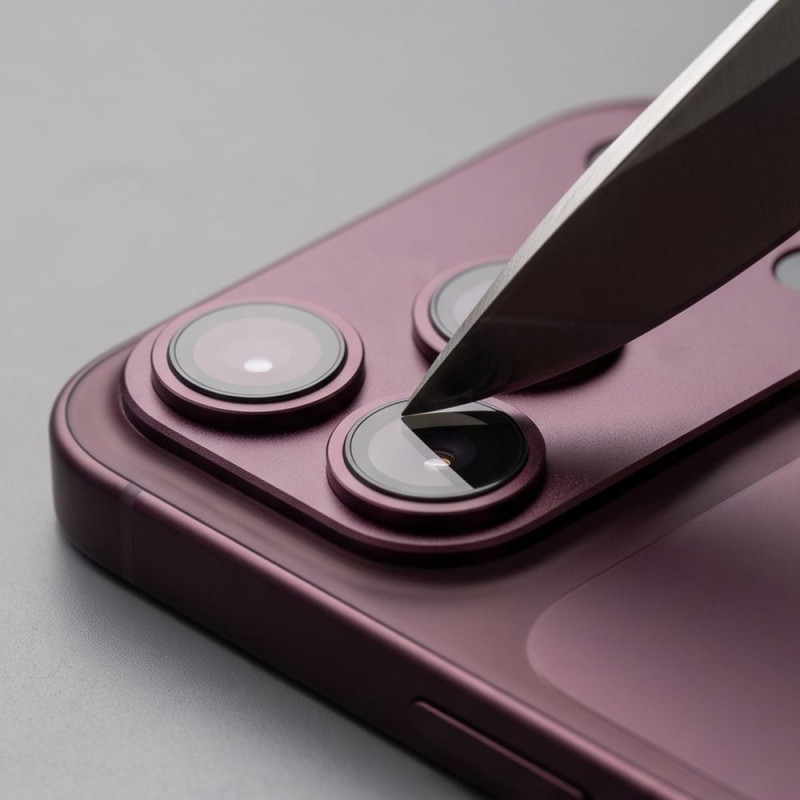Tech-Protect Camfull Fit+ Apple iPhone 18 Pro Max Camera Lens Protector, Burgundy