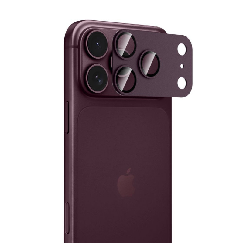 Tech-Protect Camfull Fit+ Apple iPhone 18 Pro Camera Lens Protector, Burgundy