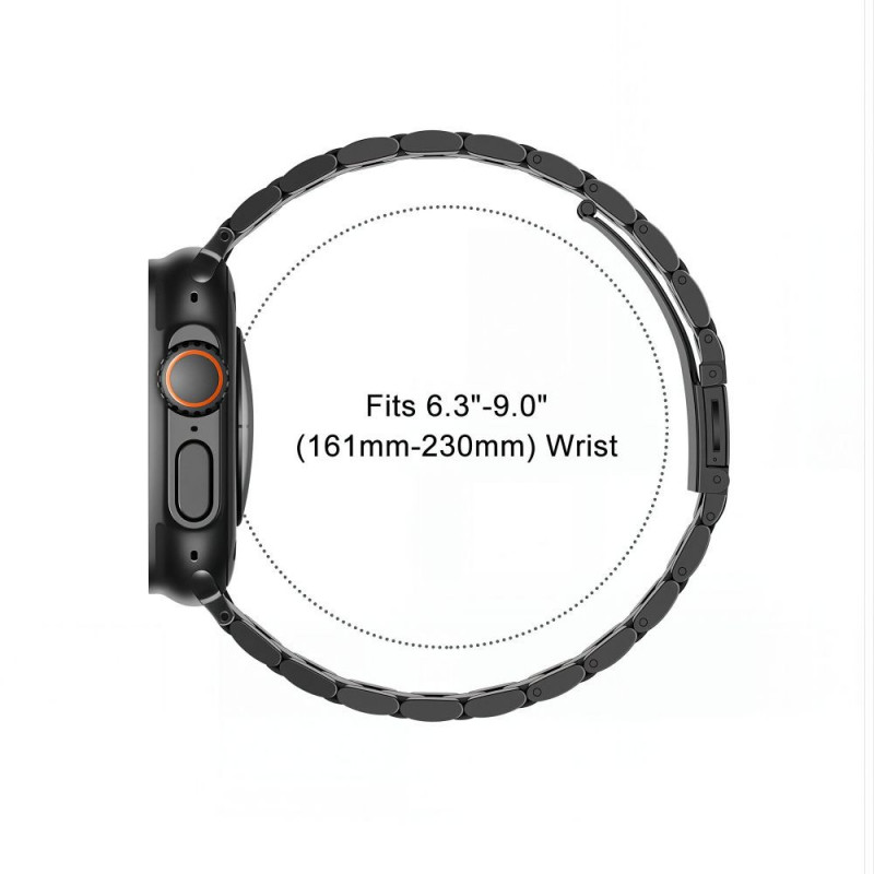 Tech-Protect Stainless THP6099 Apple Watch 8 / 9 / 10 / 11 / 12 / SE / Ultra 44/45/46/49 mm Stainless Steel Bracelet, Black