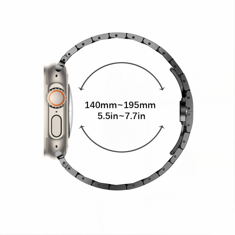 Tech-Protect Stainless THP6100 Apple Watch 8 / 9 / 10 / 11 / 12 / SE / Ultra 44/45/46/49 mm Stainless Steel Bracelet, Titanium/Orange