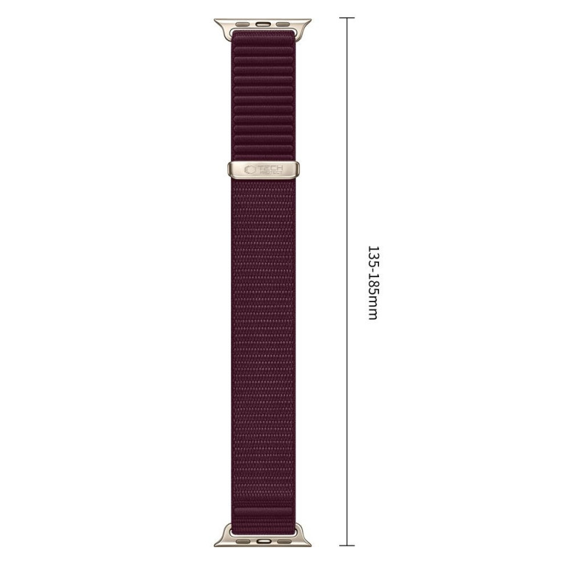 Tech-Protect Nylonloop Apple Watch 8 / 9 / 10 / 11 / 12 / SE / Ultra 44/45/46/49 mm Watch Strap, Deep Burgundy