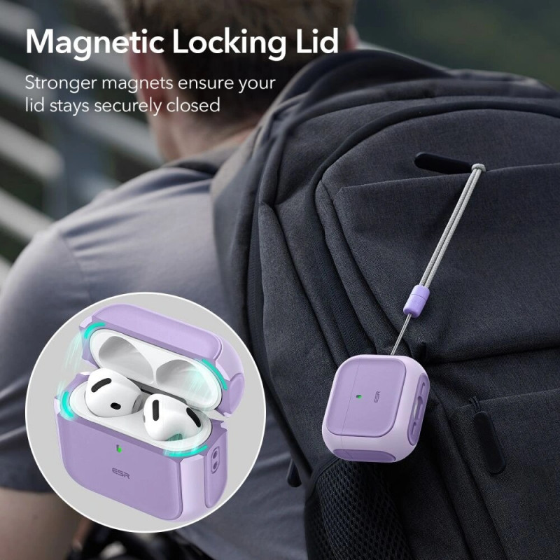 ESR Orbit HaloLock MagSafe Case for Apple AirPods 4, Purple