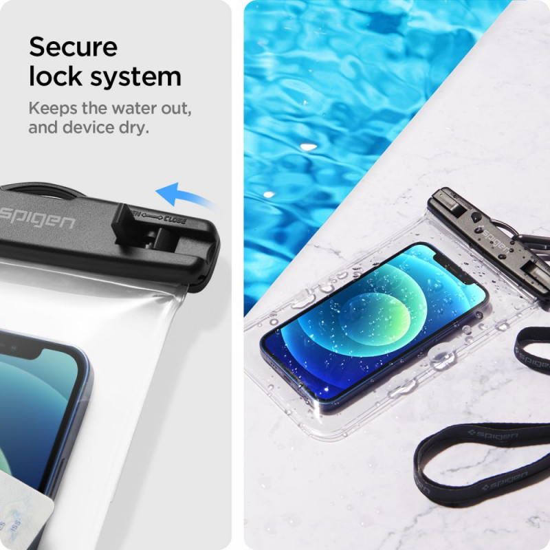 Spigen A601 Universal Waterproof Case (2 pcs), Crystal Clear