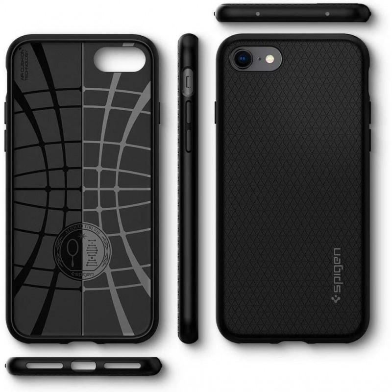Spigen Liquid Air Case for Apple iPhone SE 2022 / SE 2020 / 8 / 7, Black