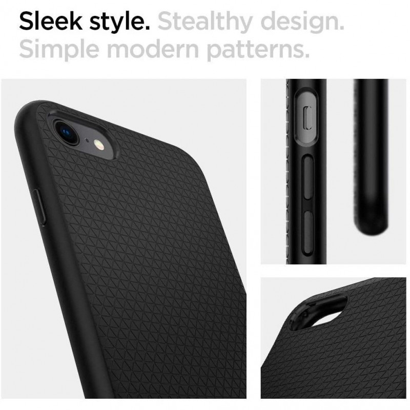 Spigen Liquid Air Case for Apple iPhone SE 2022 / SE 2020 / 8 / 7, Black