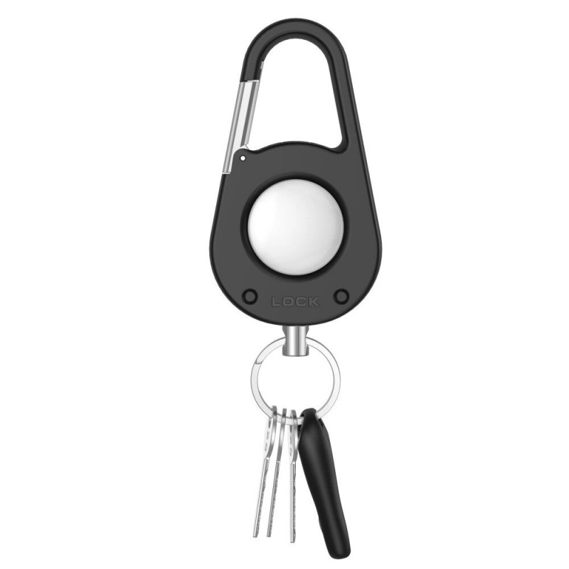 Tech-Protect Slidelock Carabiner Keychain Case for Apple AirTag 1/2, Black