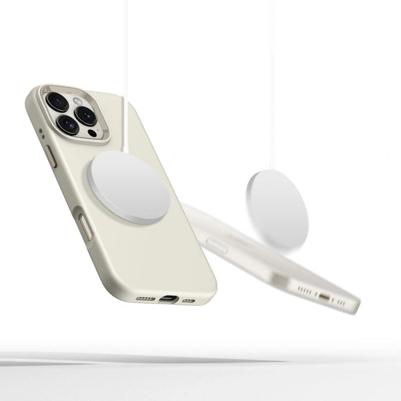 Tech-Protect Silicone Pure MagSafe Case for Apple iPhone 16 Pro, Cosmic Latte