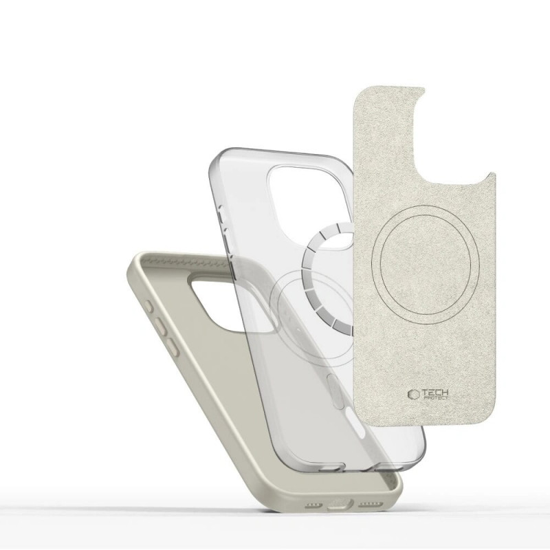 Tech-Protect Silicone Pure MagSafe Case for Apple iPhone 16 Pro, Cosmic Latte