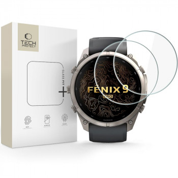 Tech-Protect Glass Fit+ Tempered Glass for Garmin Fenix 9 Pro 51 mm, Clear (2 pcs)