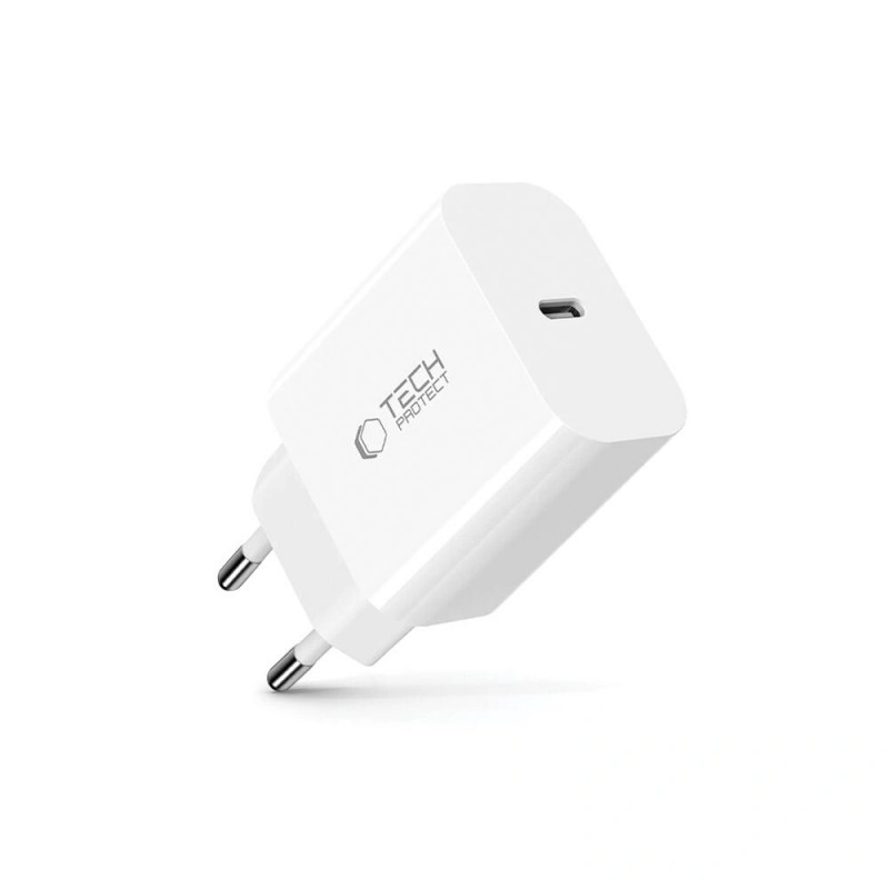 Tech-Protect NC20W 1-port USB-C Wall Charger PD20W, White