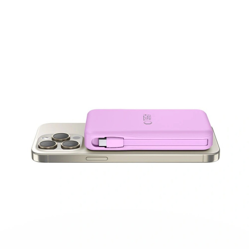 Tech-Protect PB31 LifeMag MagSafe Power Bank, 10000 mAh, 15 W, Lavender