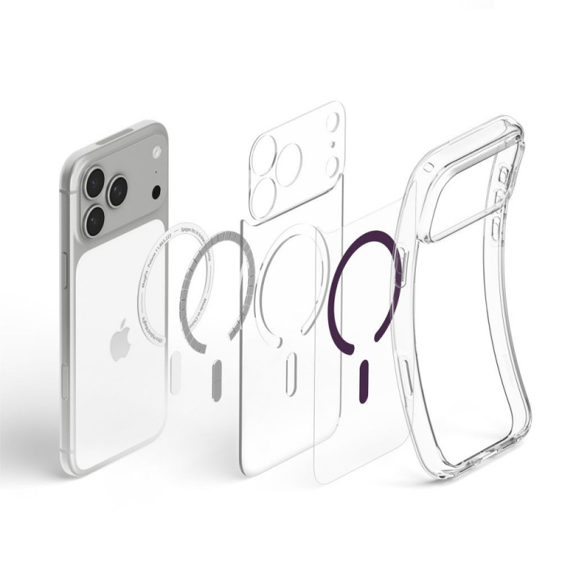 Spigen Ultra Hybrid MagSafe Case for Apple iPhone 17 Pro Max / 18 Pro Max, Clear/burgundy
