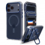 Spigen Ultra Hybrid Optik S MagSafe case for Apple iPhone 17 Pro / 18 Pro, Clear/Deep Blue