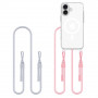 Tech-Protect FlexAir Chain MagSafe Case for Apple iPhone 16, Clear, with Grey and Pink Lanyards