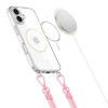 Tech-Protect FlexAir Chain MagSafe Case for Apple iPhone 16, Clear, with Grey and Pink Lanyards